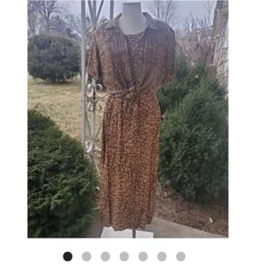 💥BLACK FRIDAY BOGO FREE EVERYTHING💥 SMALL 90s Leopard Print Maxi Dress Set